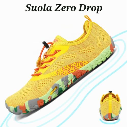 Detalle de SAGUARO Scarpe Barefoot Minimaliste Uomo/Donna – Multisport Giallo 38 EU