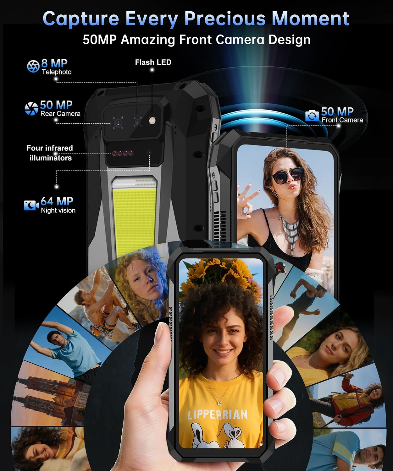 Detalle de 8849 Tank X Phone 5G: Rugged Android 16 with 220LM Projector and Massive Battery