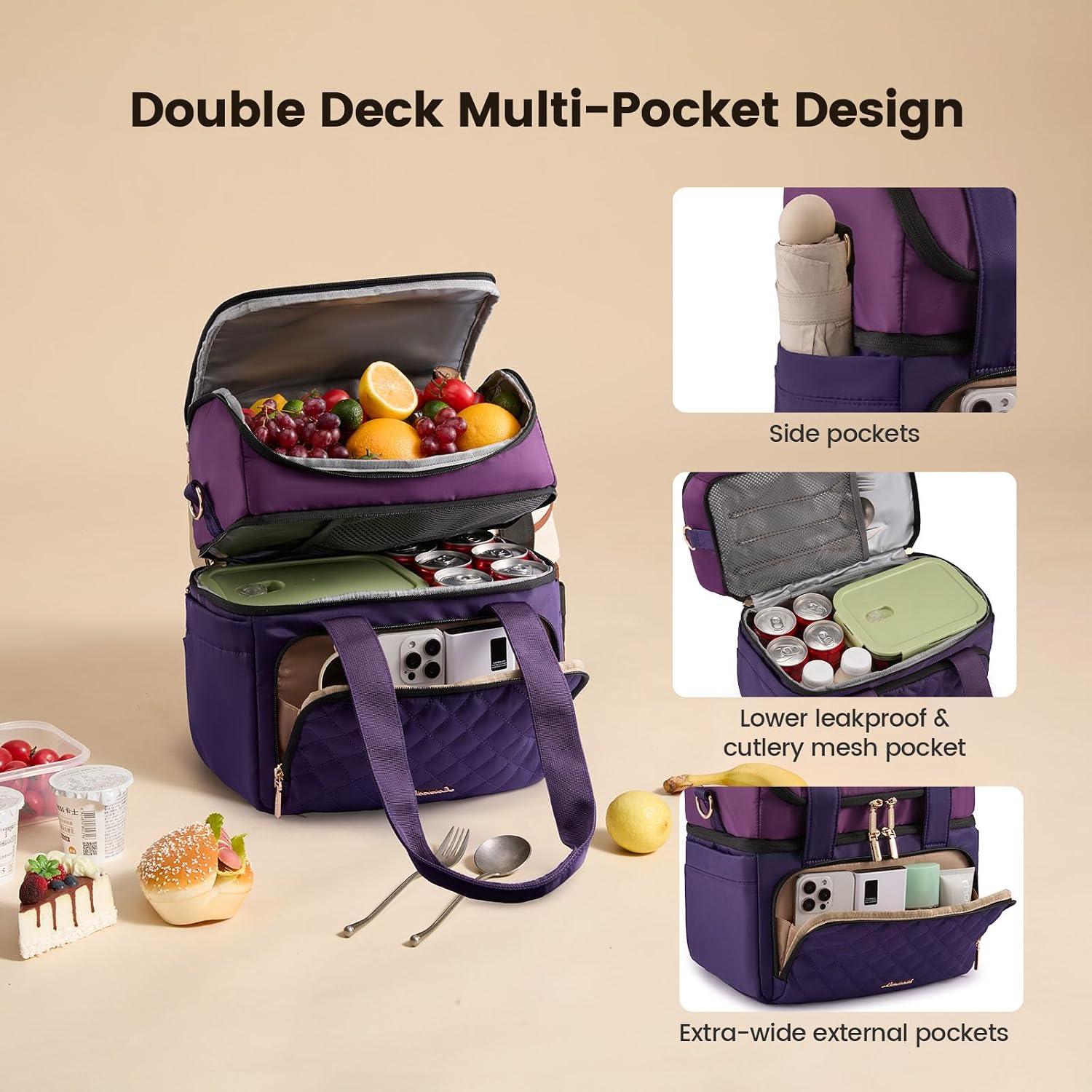 Detalle de LOVEVOOK Insulated Lunch Bag 15L