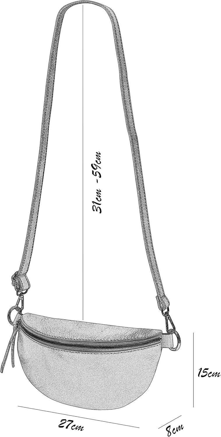 Detalle 2 de SH Leder Karla G359: Marsupio in vera pelle, compatto ma versatile per viaggi e uso quotidiano