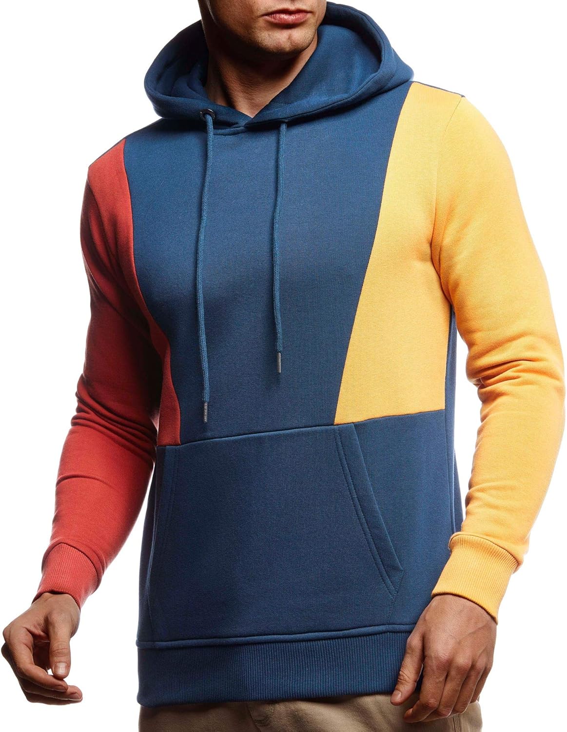 Detalle de Leif Nelson Pull à capuche pour homme LN8348 – Slim Fit