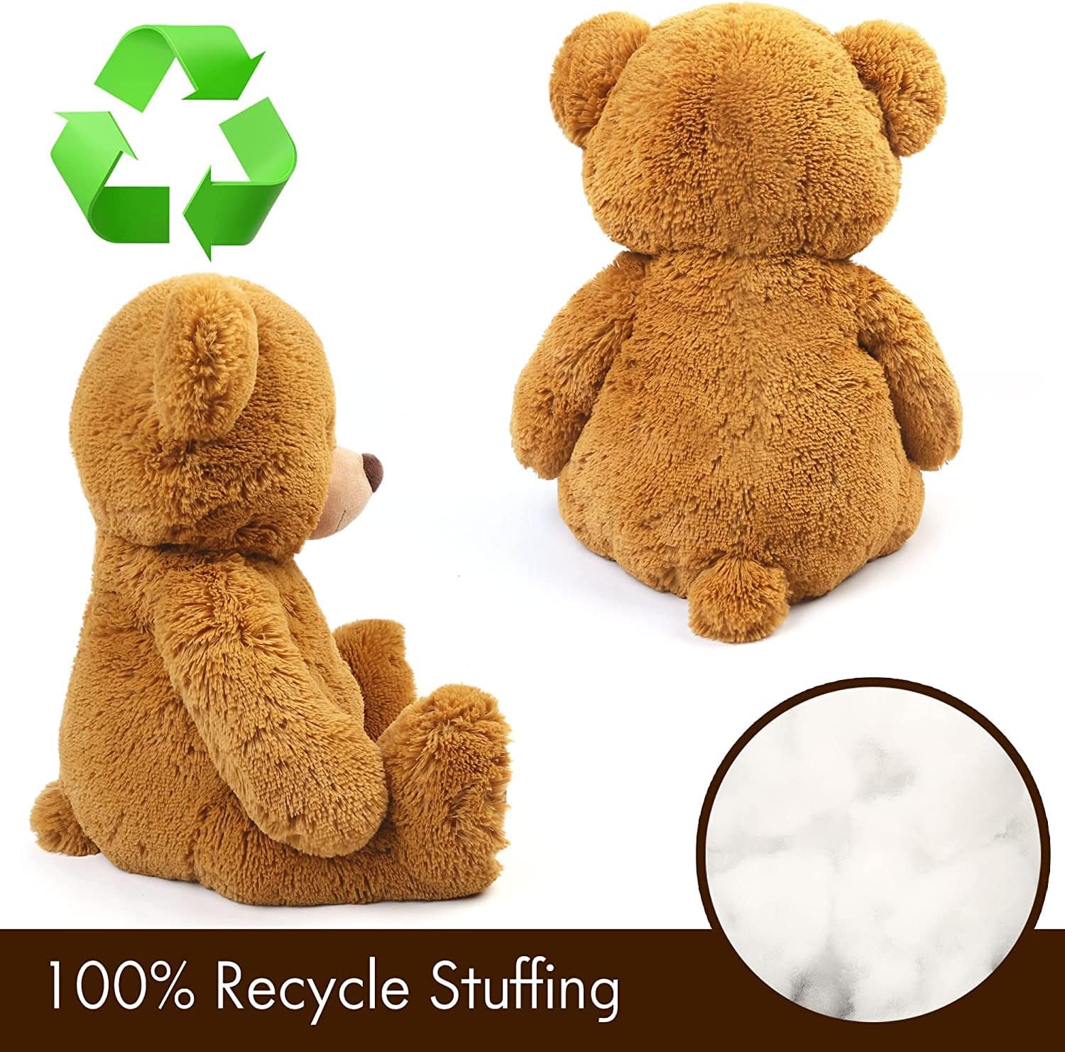 Detalle de LotFancy Teddybär Kuscheltier 50 cm – weicher Plüschbär, Braun