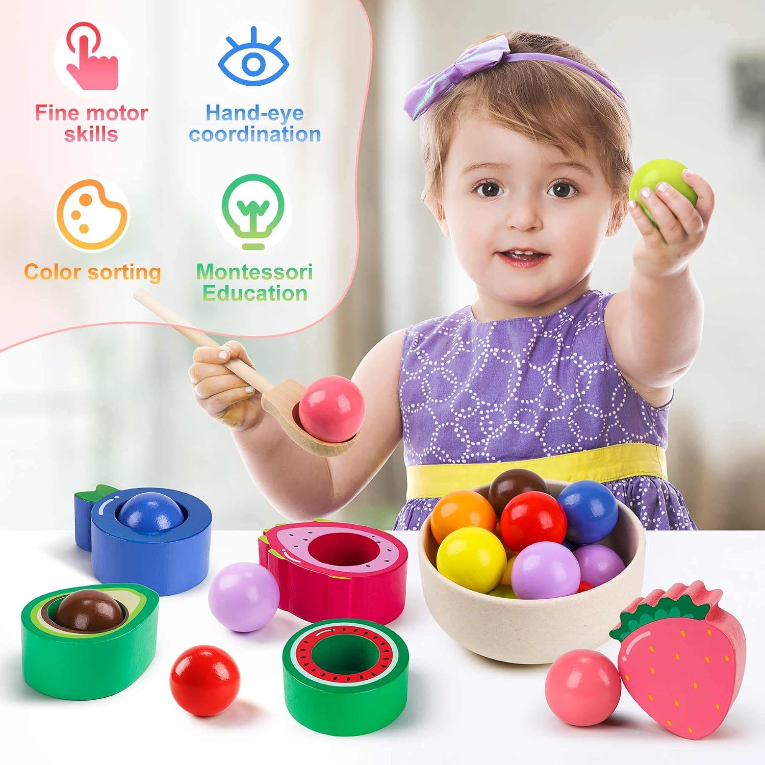 Thumbnail 2 de Seagoal Montessori Toys Wooden Sorting Set for Toddlers