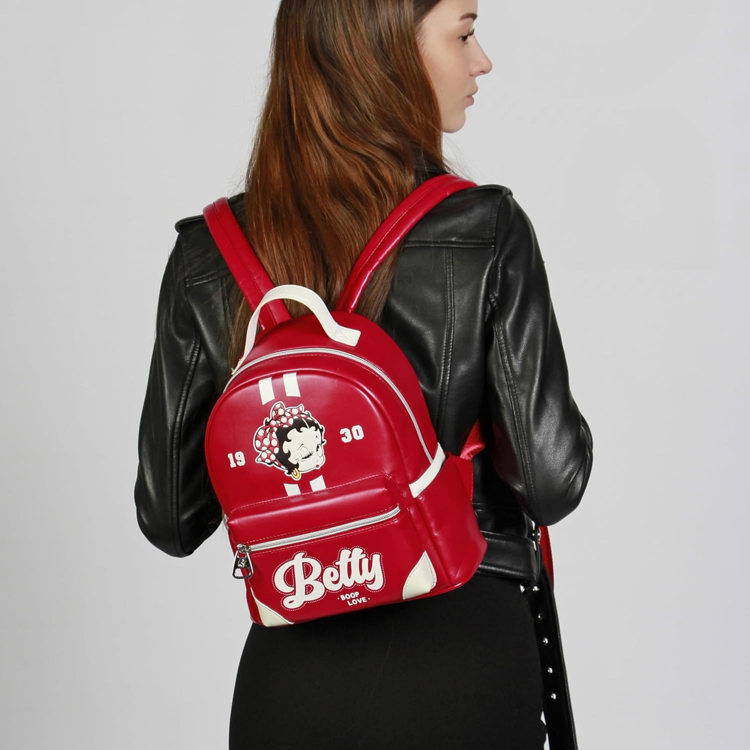 Detalle de Betty Boop Varsity Sac à Dos Heady Bordeaux 8 L, 29 × 24,5 × 15 cm