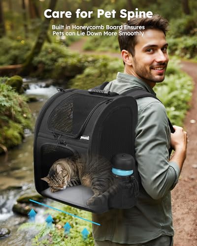Thumbnail 5 de Pecute Sac à Dos Respirant pour Chat et Petit Chien Noir