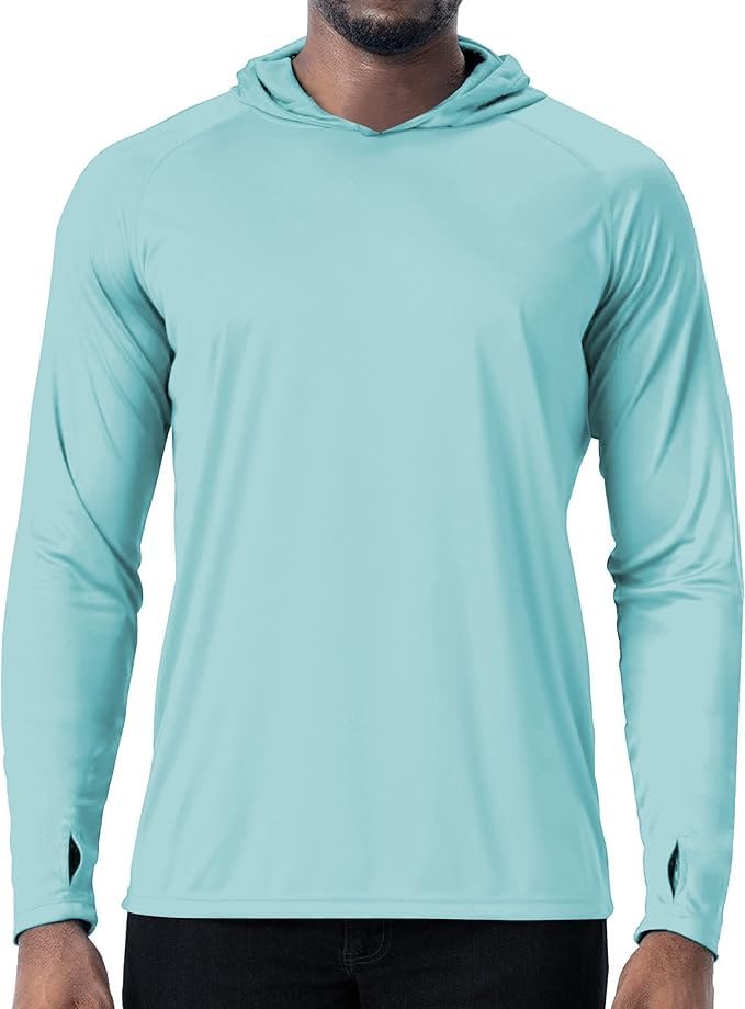 Detalle 2 de WELIGU Men's UPF 50+ Sun Protection Hoodie, Lightweight Quick-Dry Fishing Shirt