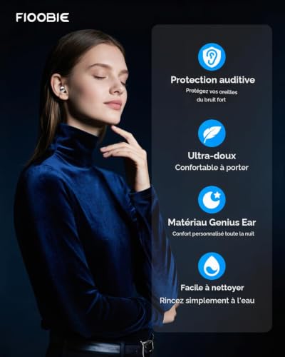 Detalle de 2026 Fioobie Bouchon d'oreille Pro – AcousticWave Pro, 46 dB, réutilisables