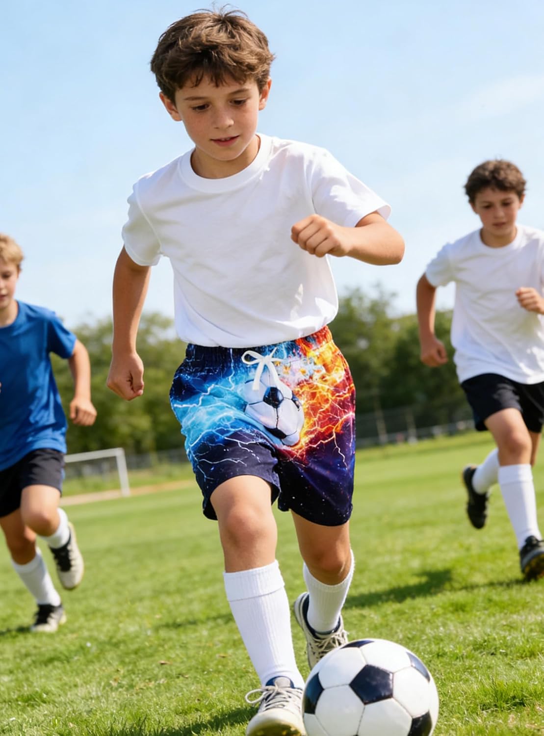 Thumbnail 2 de Kids4ever Boys Swimming Shorts Funny Printed Quick Dry Beach Board Trunks with Mesh Lining (6-14 Years)