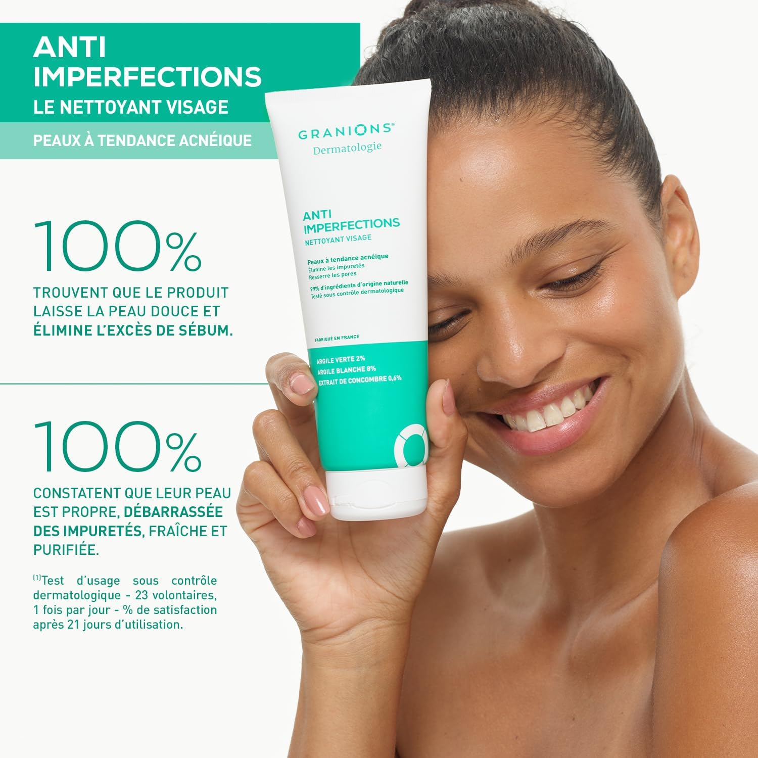 Thumbnail 5 de GRANIONS Nettoyant Visage Anti Imperfections, argile, vitamine C, 150g