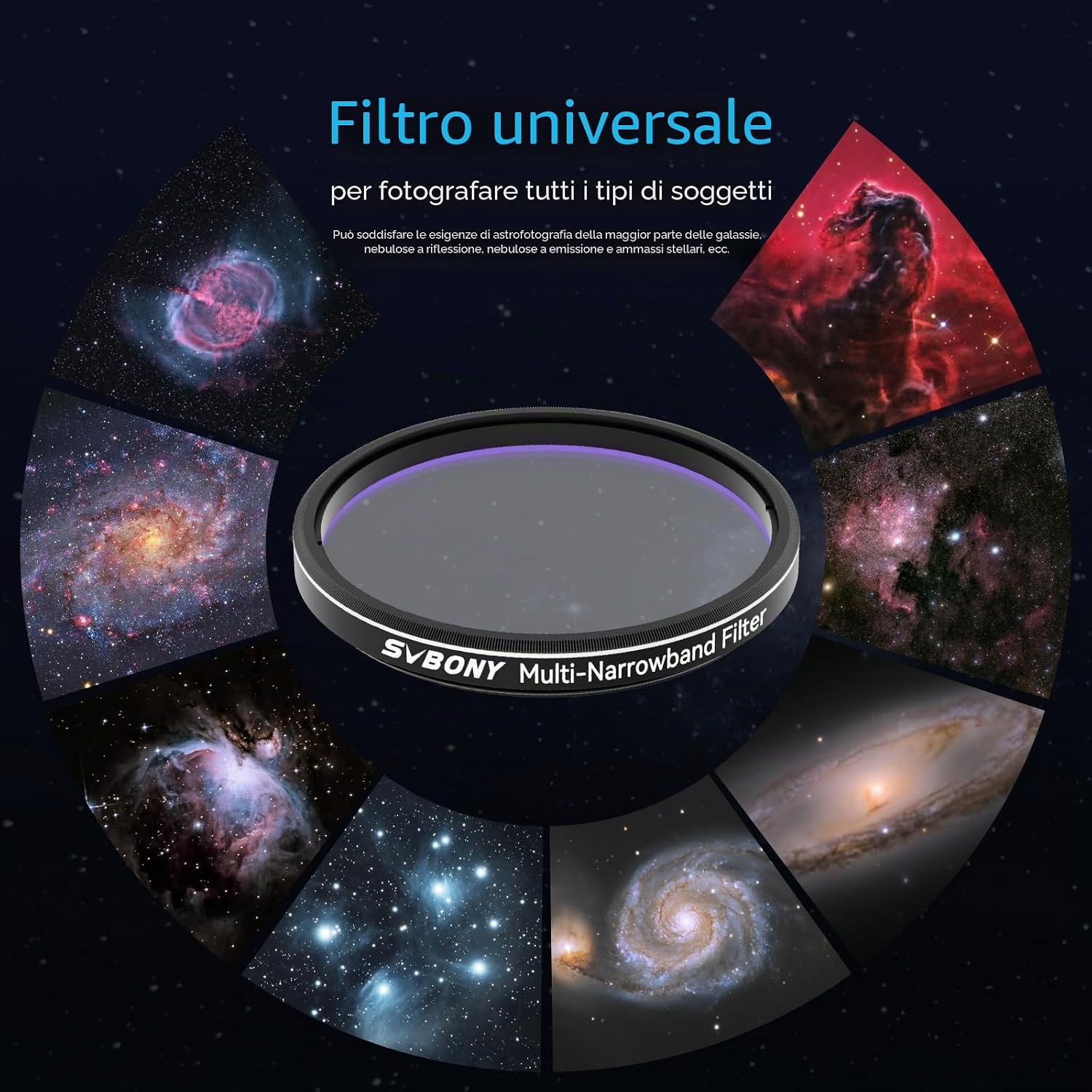 Thumbnail 6 de Svbony SV240 filtro multi-bandpass 2" per riduzione inquinamento luminoso (astrofotografia urbana)