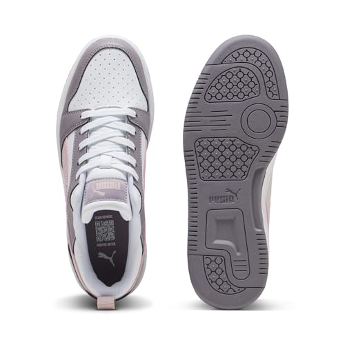 Detalle de Puma Rebound V6 Low Unisex - Sneaker comoda e versatile per ogni stagione (White Mauve Mist Plum Jam) - 43 EU