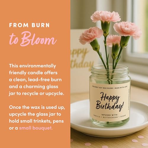 Thumbnail 6 de Happy Birthday Candle for Women by WAX & WIT — Vanilla Buttercream Cake Soy Candle, 9oz