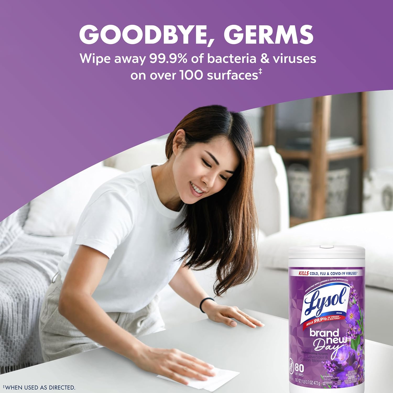 Thumbnail 4 de Lysol Disinfecting Wipes, Multi-Surface, Lavender + Mango, 80 ct (4 Pack)
