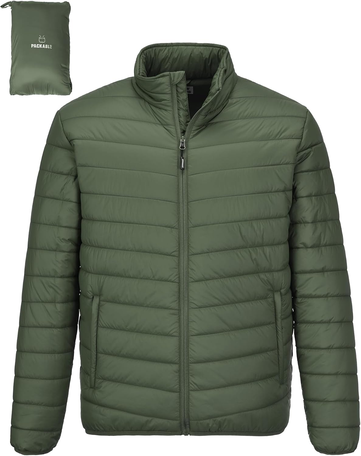 Detalle de Outdoor Ventures Herren Steppjacke Packbar Leicht Warm
