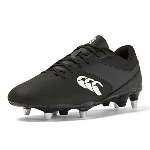 Imagen de Canterbury Phoenix Raze Soft Ground Rugby Boots – Unisex, Black/White, Size 9 en OfertitasTOP