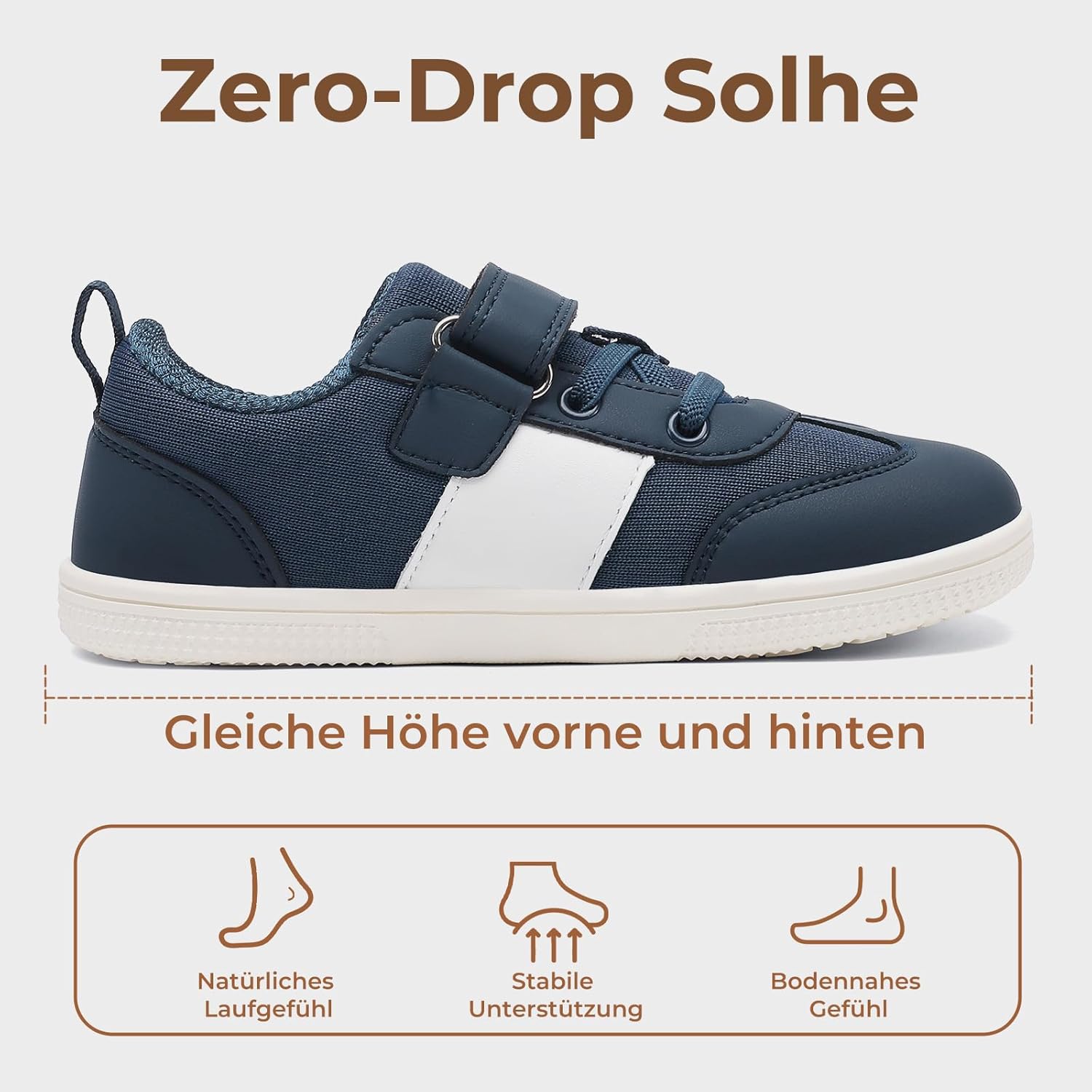 Thumbnail 4 de SAGUARO Kinder Barfußschuhe Knit – Breite Zehenbox, Klettverschluss und Zero-Drop für Kindergarten und Schule