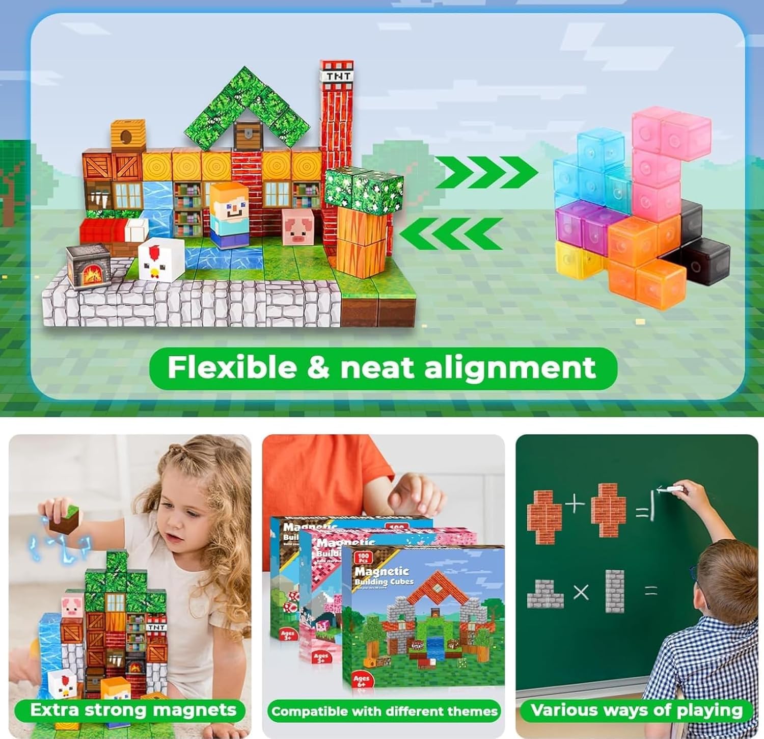 Thumbnail 3 de GaoDeBuChou 100PCS Magnetic Blocks: A Practical STEM Toy for Early Builders