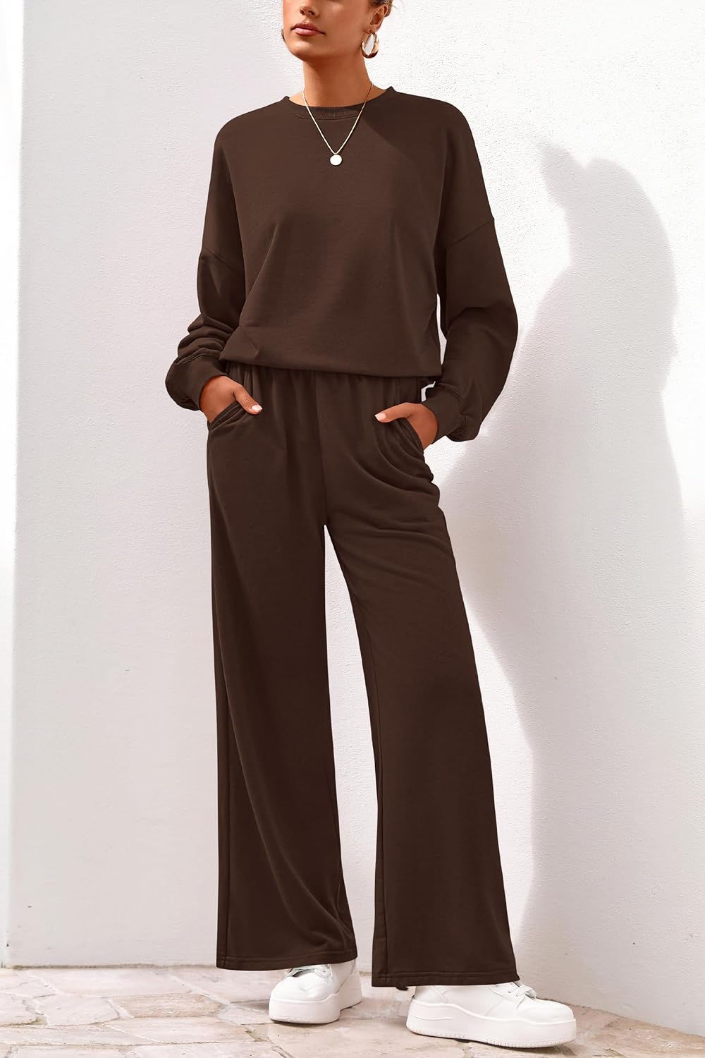 Detalle 2 de PRETTYGARDEN 2-Piece Sweat Set Wide Leg