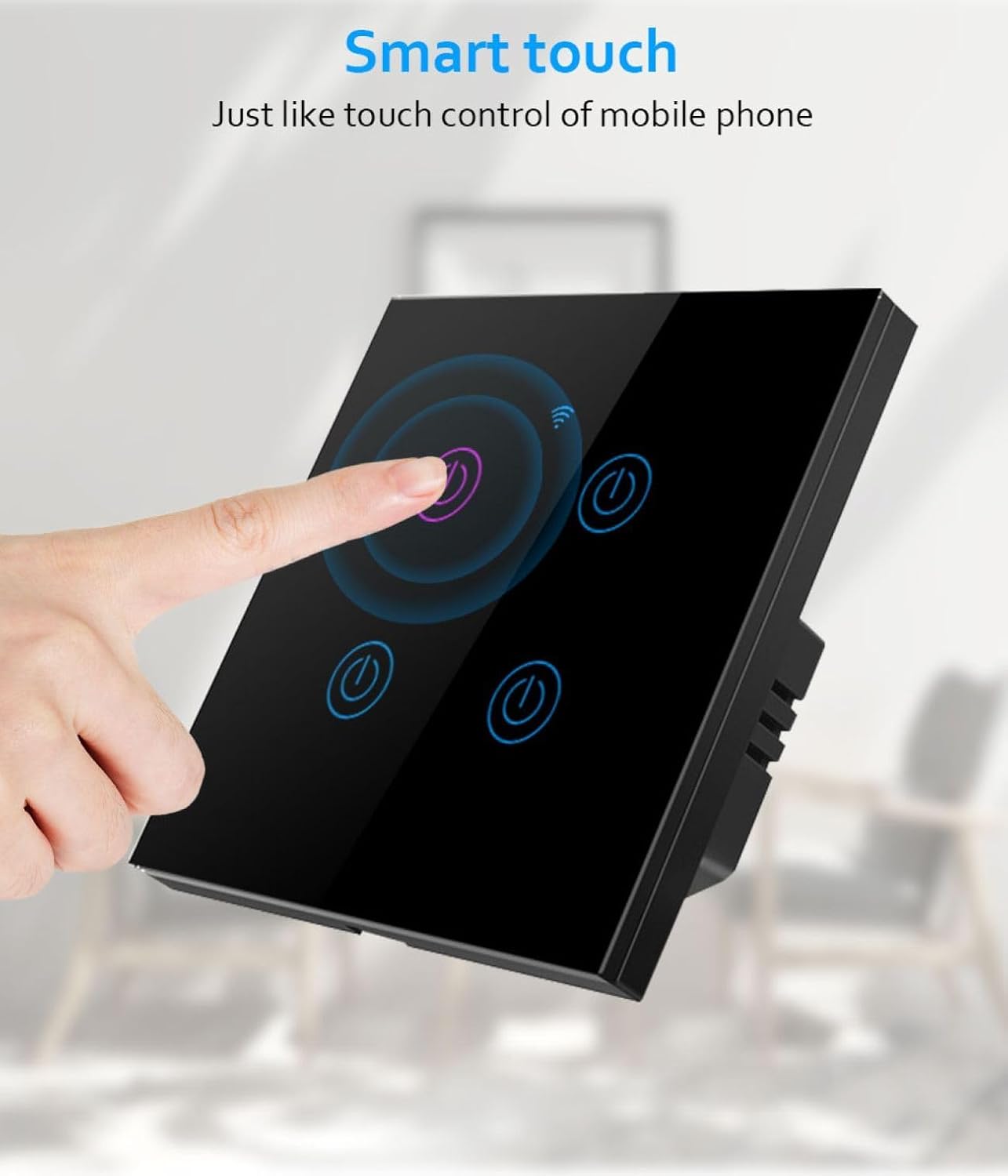 Thumbnail 5 de KYUQY kyuqy-100 4-Gang Smart Touch Light Switch, IP65, 2.4GHz Wi-Fi