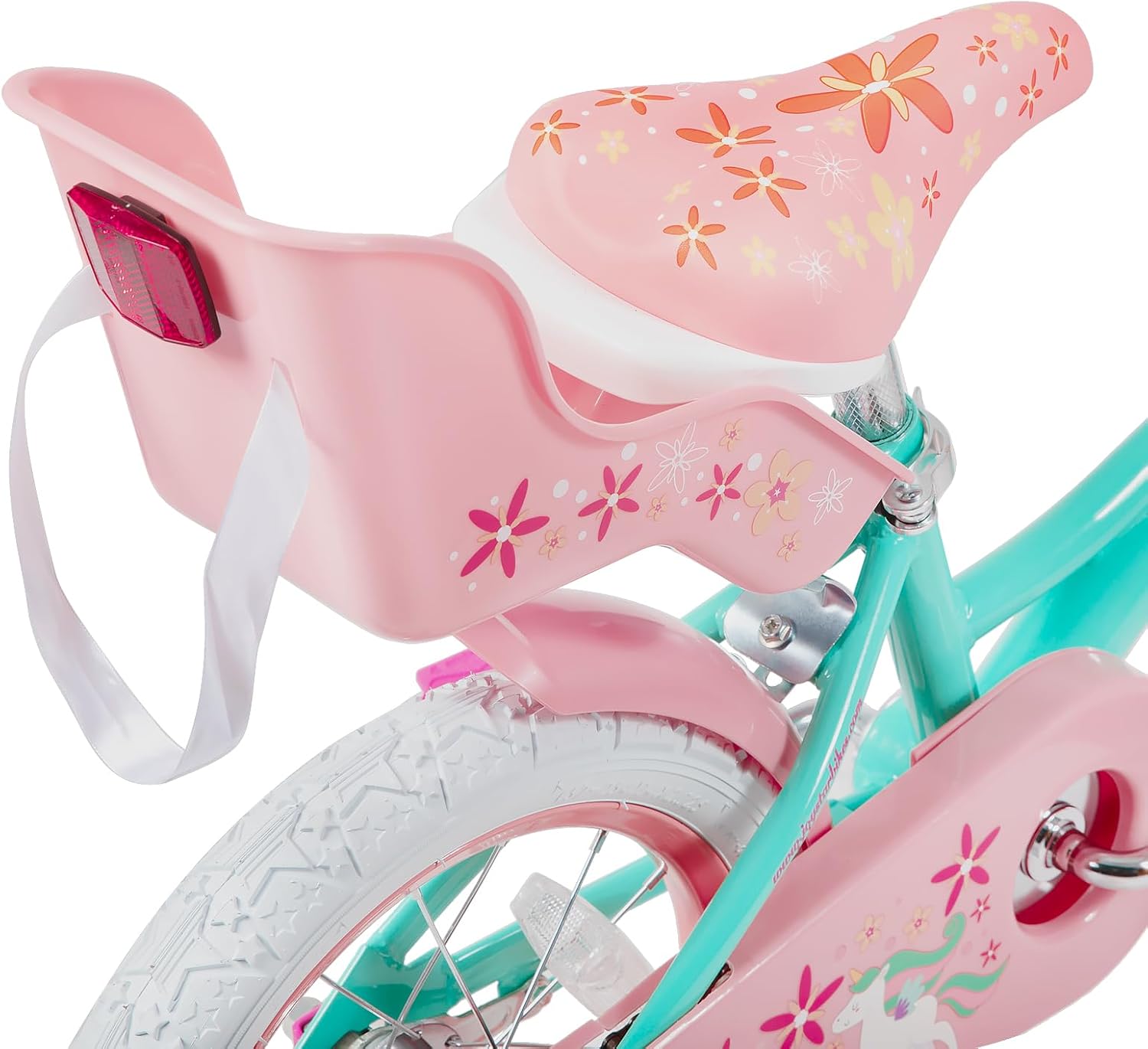 Detalle de JOYSTAR Unicorn Kids Bike for Girls – 12 to 18 Inch Twin-Seat Bicycle with Training Wheels