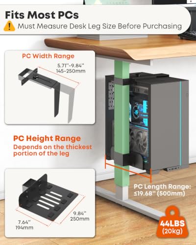 Detalle de PUTORSEN Under Desk PC Mount for Standing Desk with 65×45mm Legs