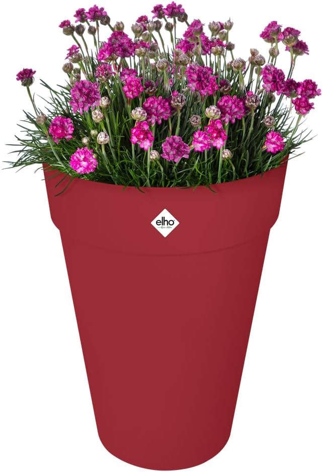 Detalle de Elho Loft Urban Rond Haut 42 cm – Pot de fleur rouge Théâtre, extérieur