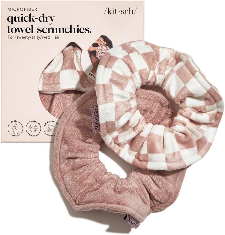 Thumbnail 6 de Kitsch Microfiber Hair Towel Scrunchies 2-Piece Set