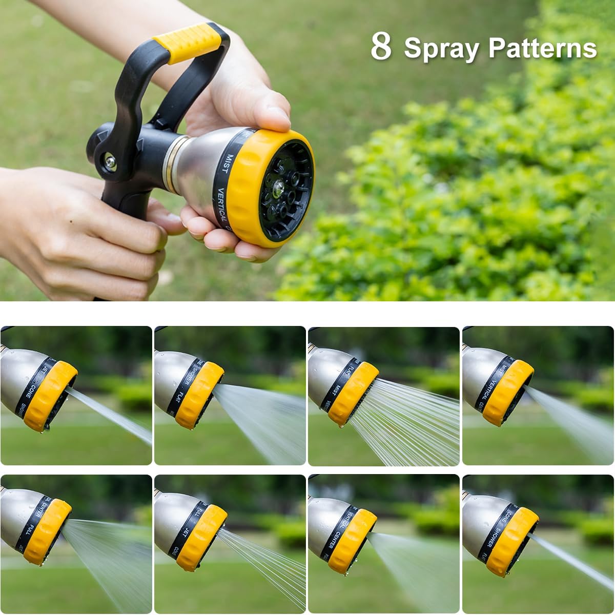 Thumbnail 4 de FANHAO Stile Pompiere pistola da giardino in metallo con 8 motivi di spruzzo