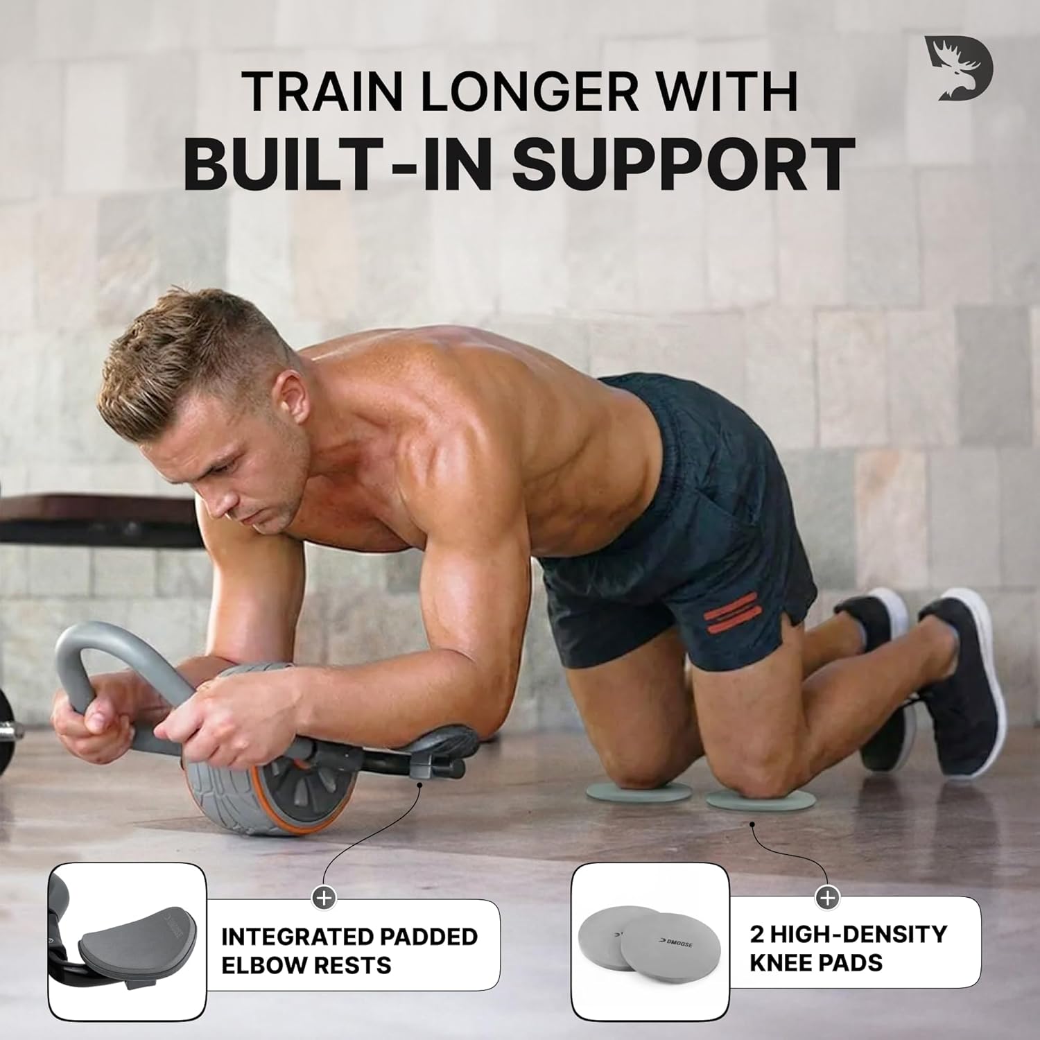 Thumbnail 3 de DMoose Fitness Ab Roller Wheel with Elbow Support & 2 Knee Pads