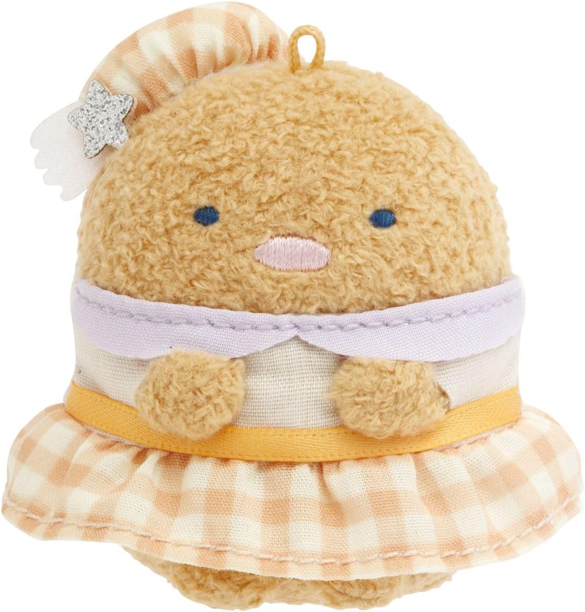 Detalle de すみっコぐらし『夢みるしっぽず』てのりぬいぐるみ とかげ|ギンガムチェック衣装・天使の羽付き