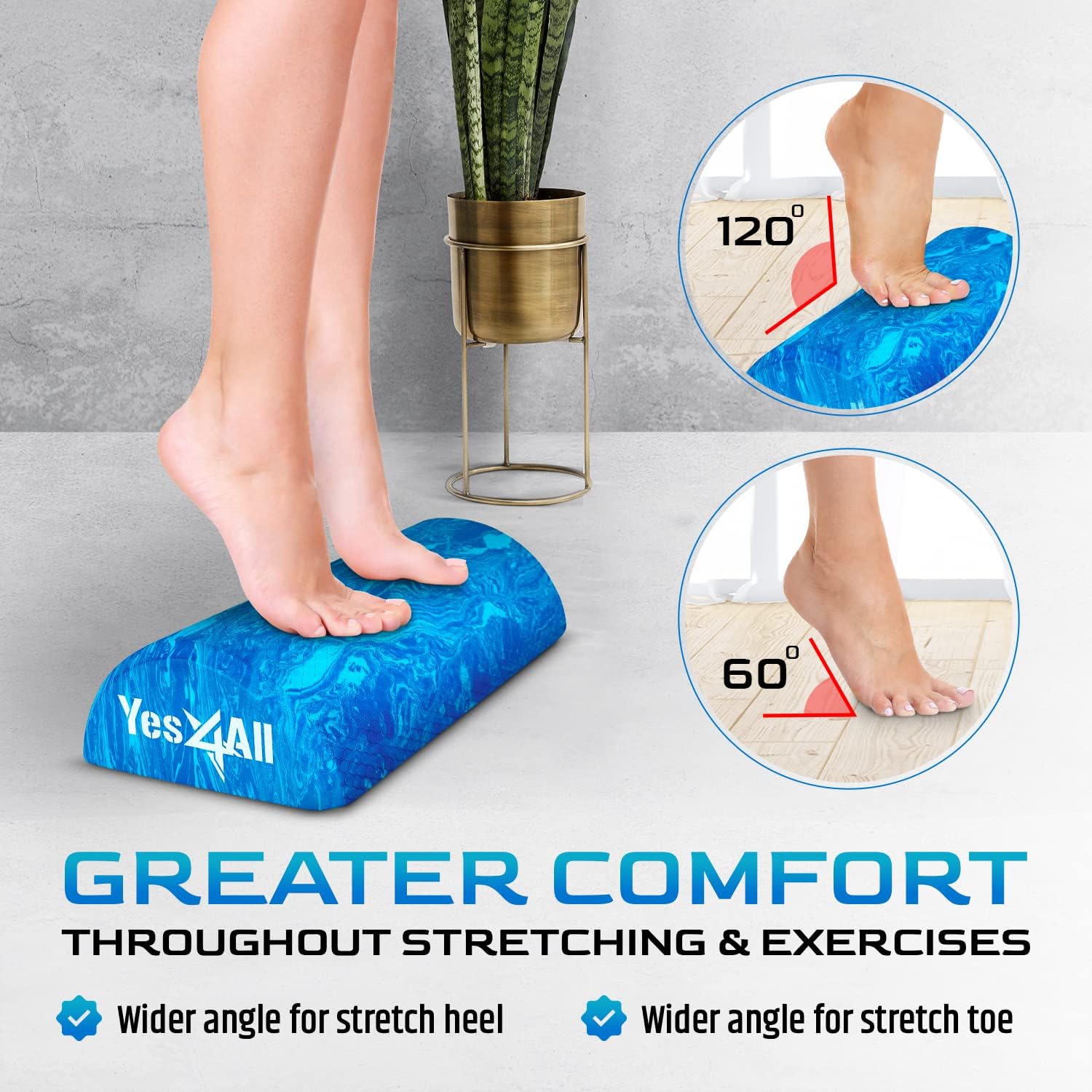 Detalle 1 de Yes4All Half Roller EVA - Blue - 12 inch Firm Foam Roller for Stretching