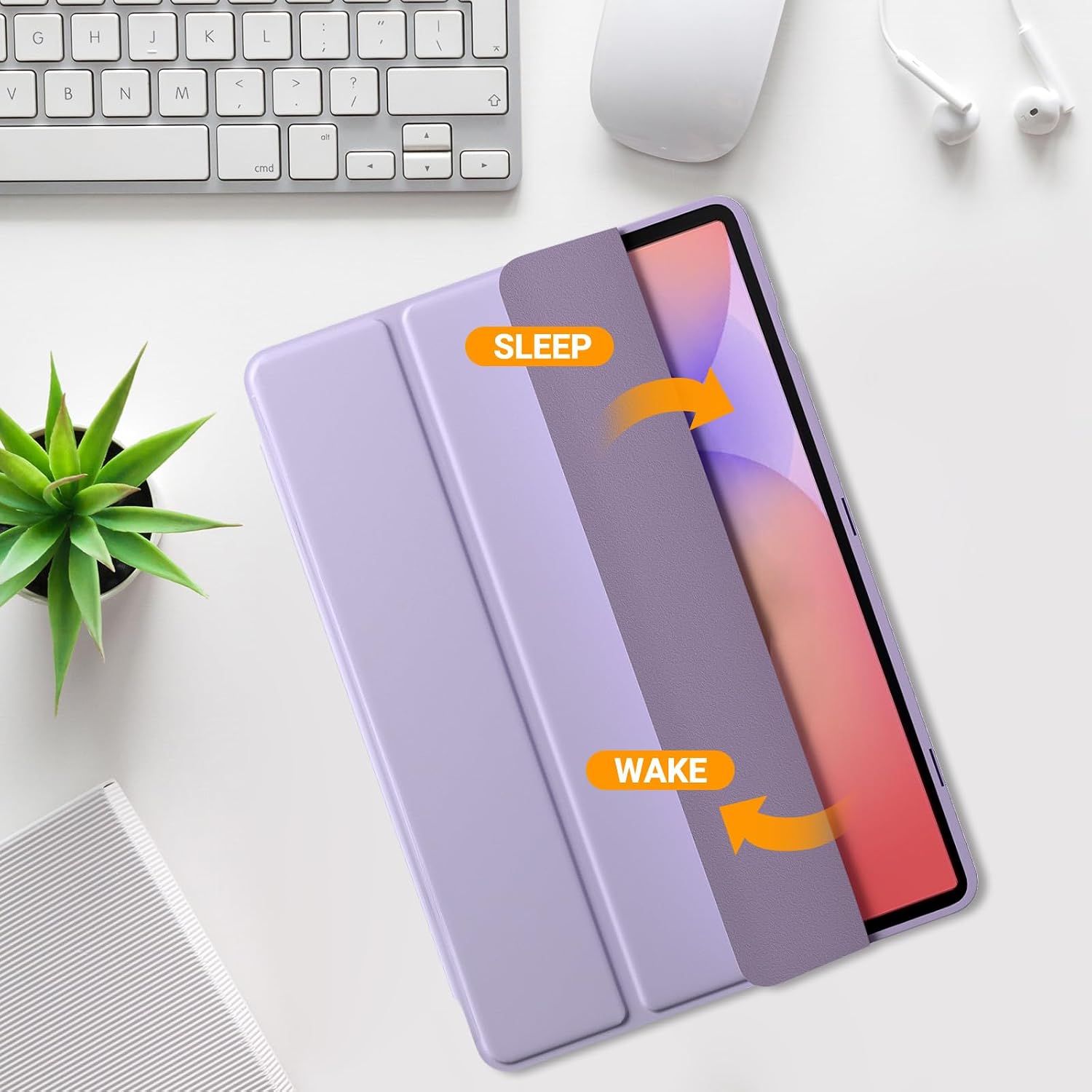 Detalle de ProCase smart case for Galaxy Tab S10 Lite / S10 FE / S9 FE 10.9" with S Pen holder (light purple)