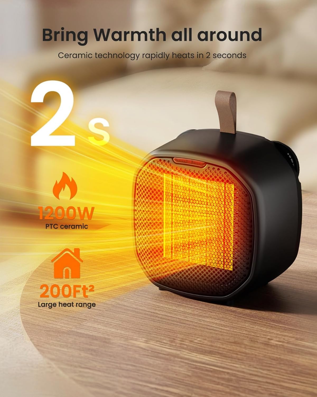 Detalle 2 de Electactic Portable Ceramic Space Heater 1500W