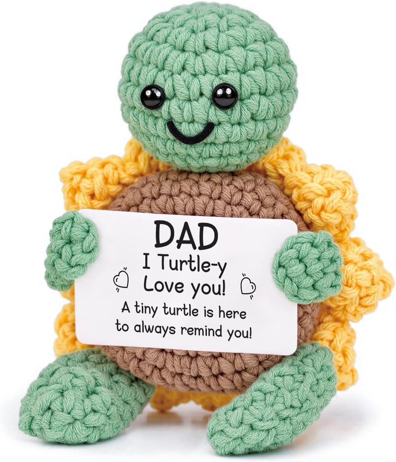 Detalle de Bafiwu Handmade Crochet Turtle – Positive Gift for Dad (Father's Day, Birthday, Christmas)