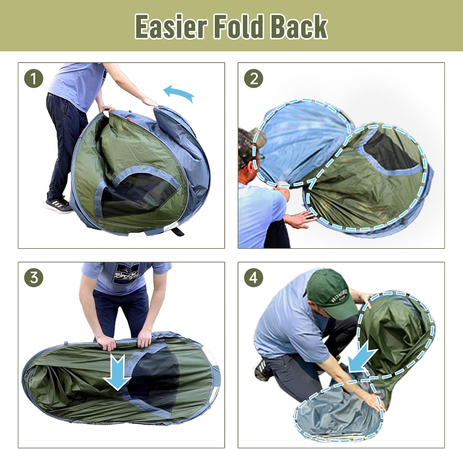 Detalle 2 de Night Cat ZP-32-1P-AGN Pop-Up Tent for One, 2000 mm Waterproof