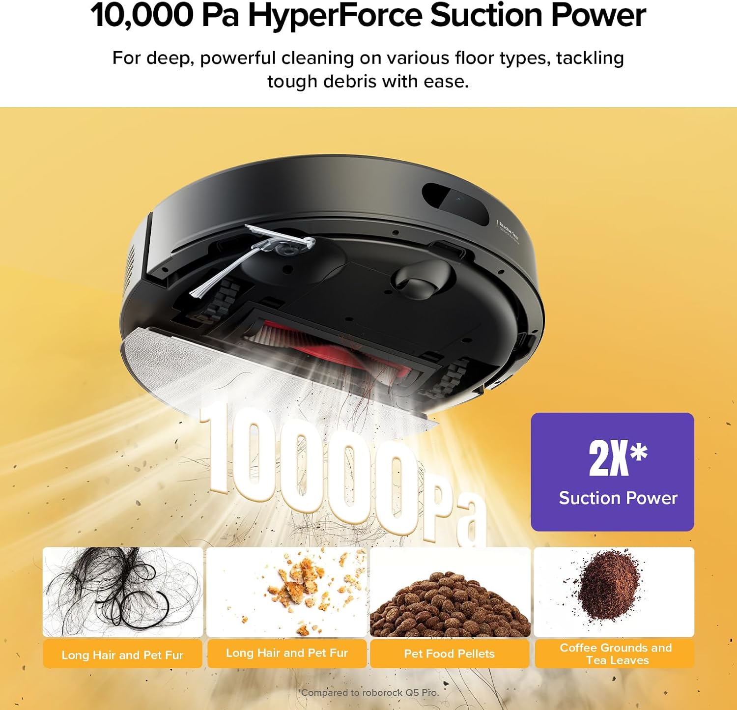 Detalle de roborock Q7 M5+ Robot Vacuum and Mop, 10,000Pa Suction, Self-Empty Dock