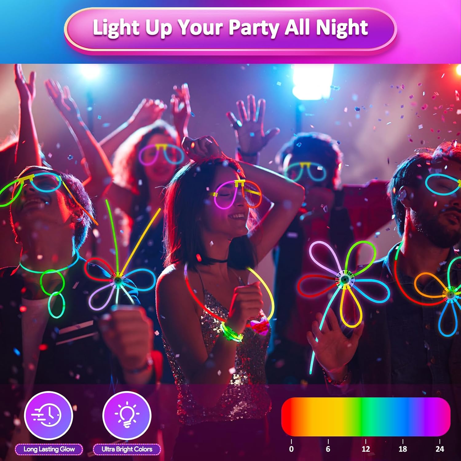 Thumbnail 5 de 326 Stück Knicklichter Party Set 150 Stäbe 🎉