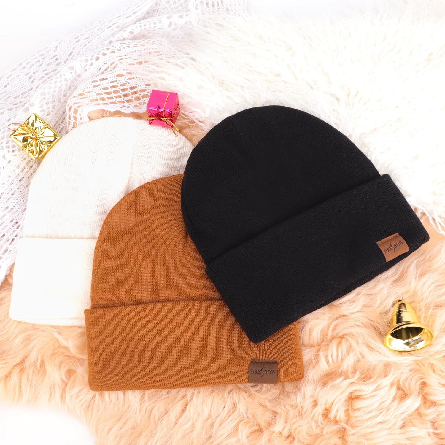 Thumbnail 6 de DRESHOW Satin Lined Beanie Hat – Unisex knitted skull cap with silky lining