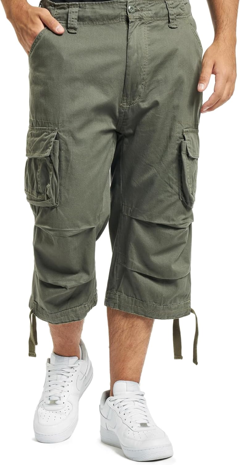 Detalle de Brandit Urban Legend 3/4 Shorts – Vintage-Look, 3/4-Länge, bequemer Sommer-Style