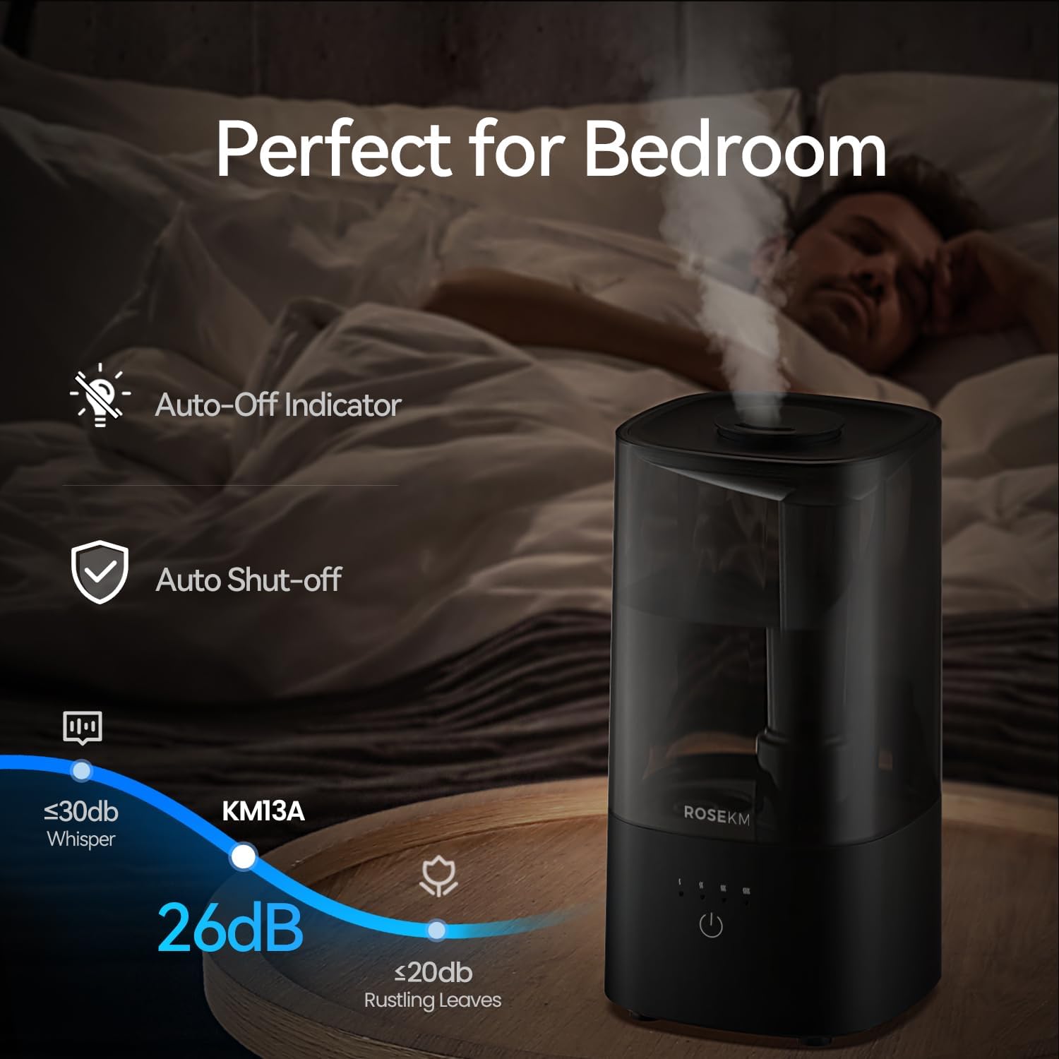 Detalle de Rosekm Humidifiers for Bedroom Cool Mist 360° 💧