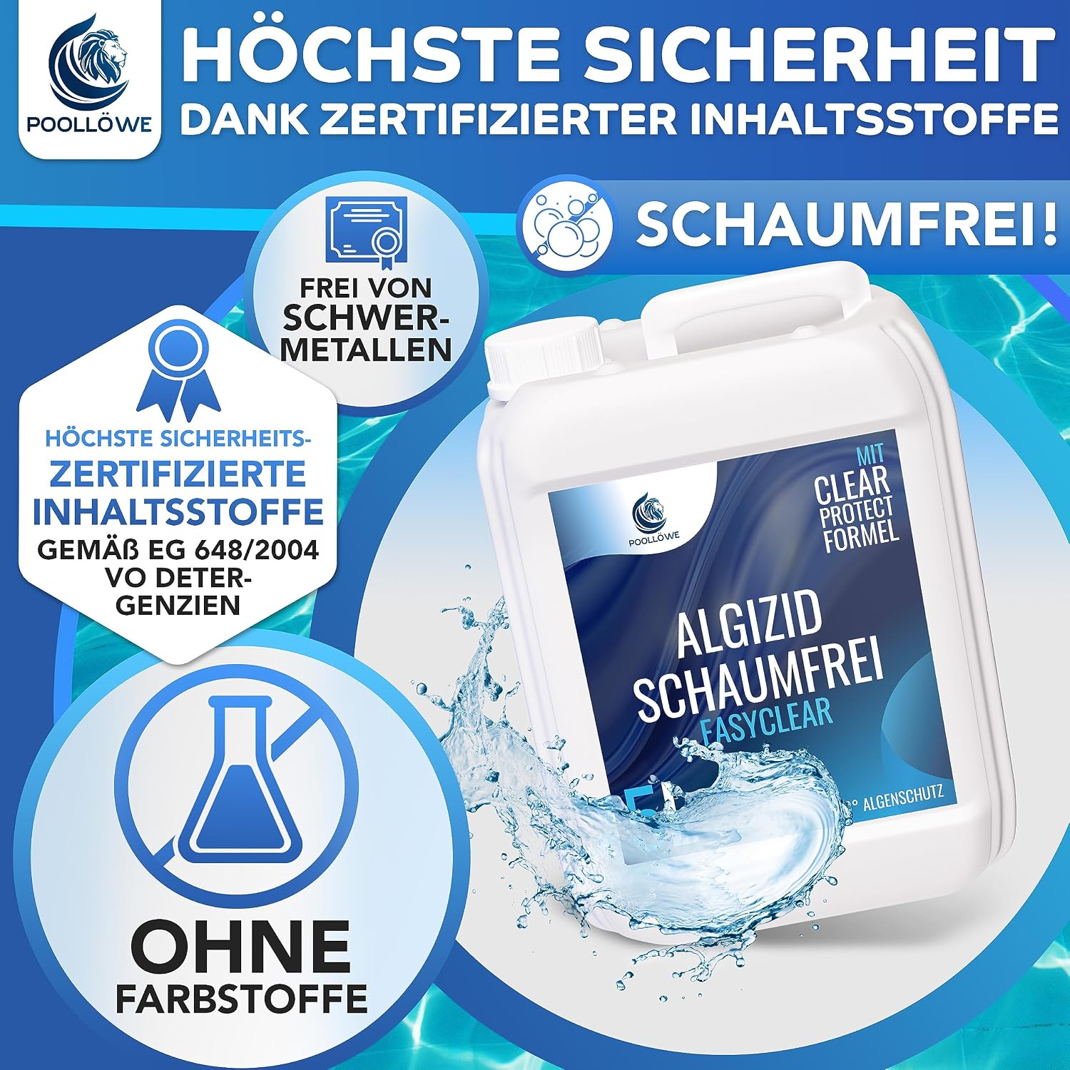 Detalle de PoolLöwe Algenvernichter Pool mit Klareffekt 2.0 – 360° Algenschutz