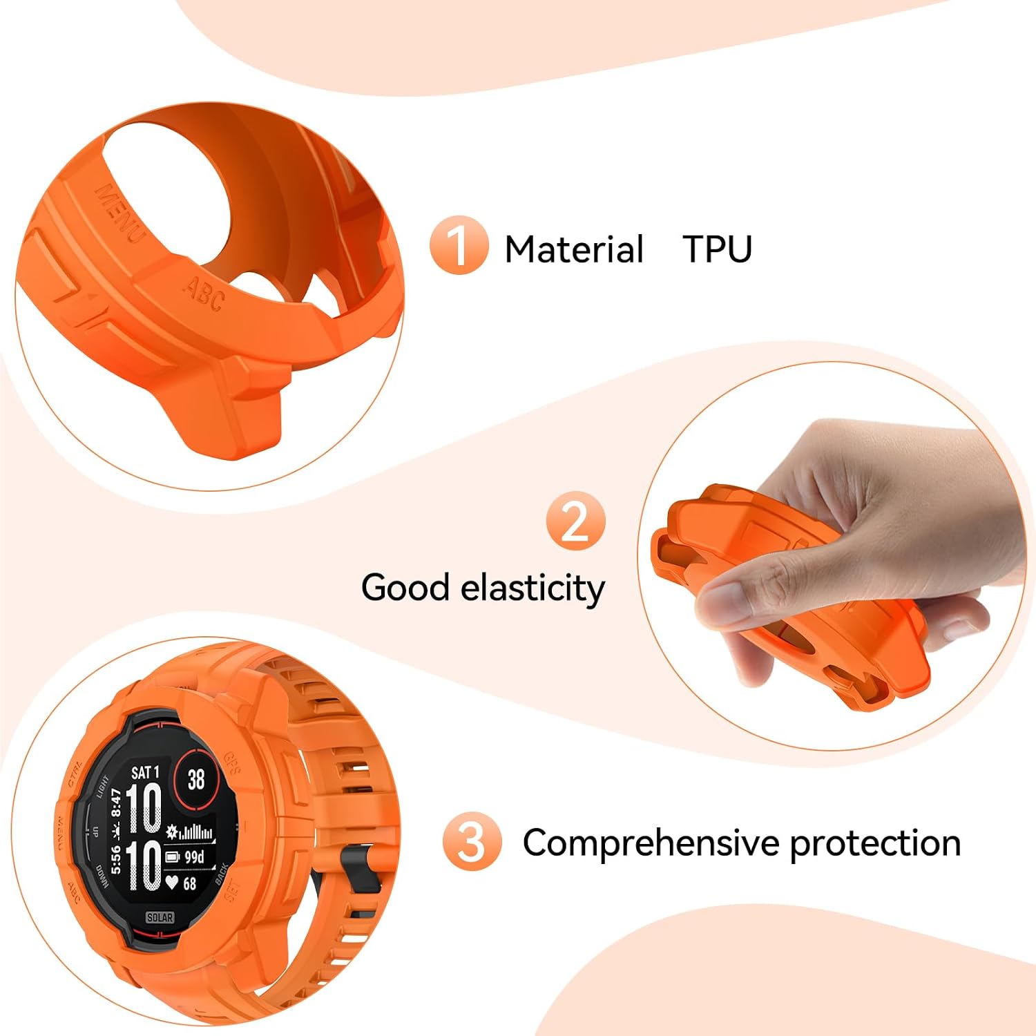 Detalle de OVERSTEP Instinct 3 45mm rugged TPU case