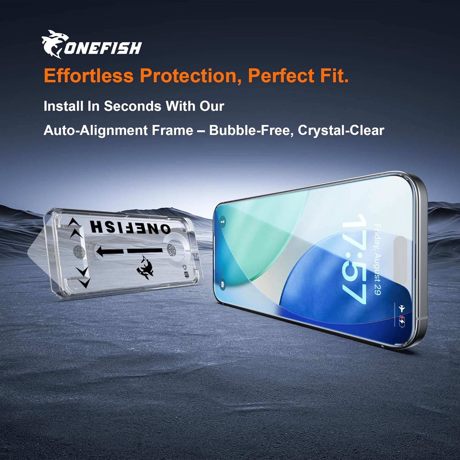 Thumbnail 1 de OneFish Privacy Screen Protector for iPhone 17 Pro Max (6.9 Inch) with Airbag Edge Protection – 2 Pack