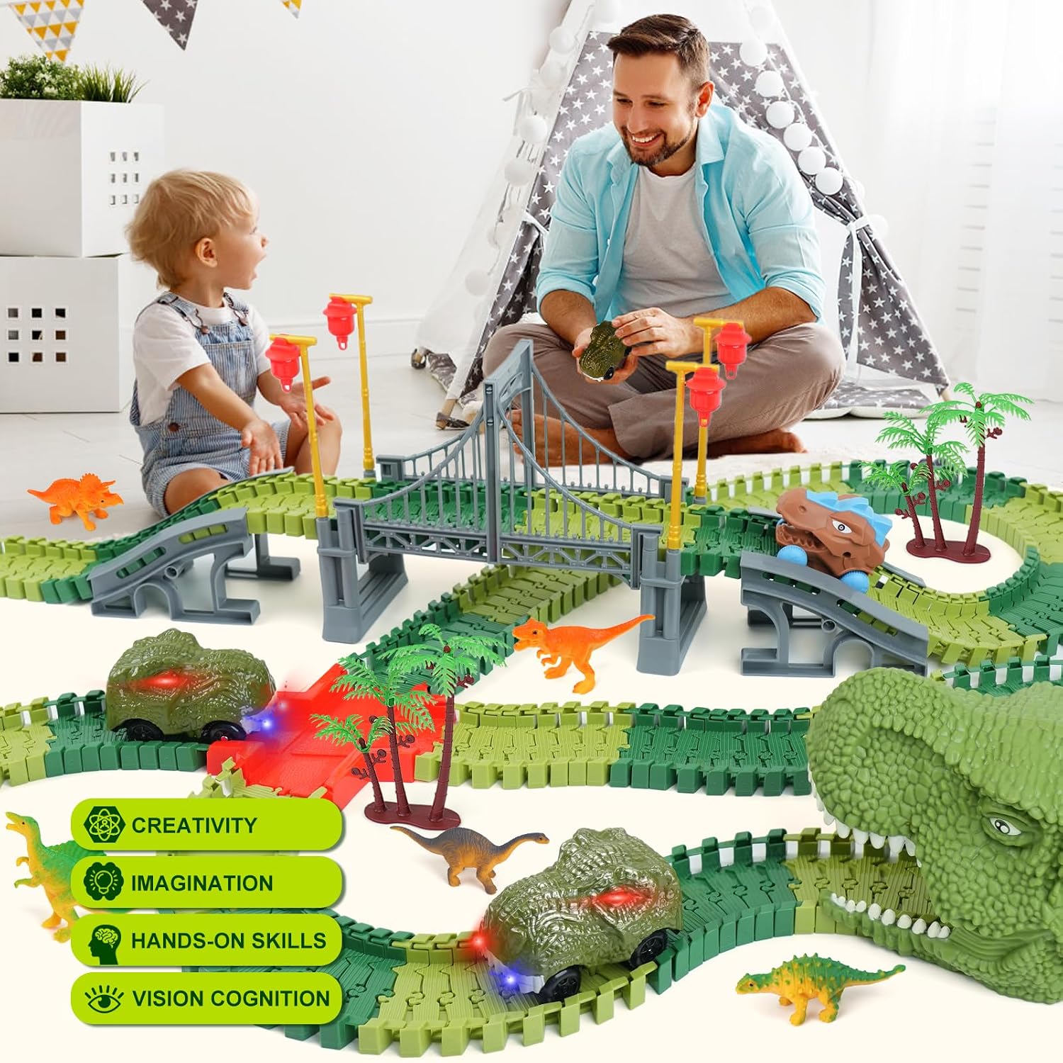Thumbnail 5 de ToyFuntasy Dinosaur Track 255+ Pieces