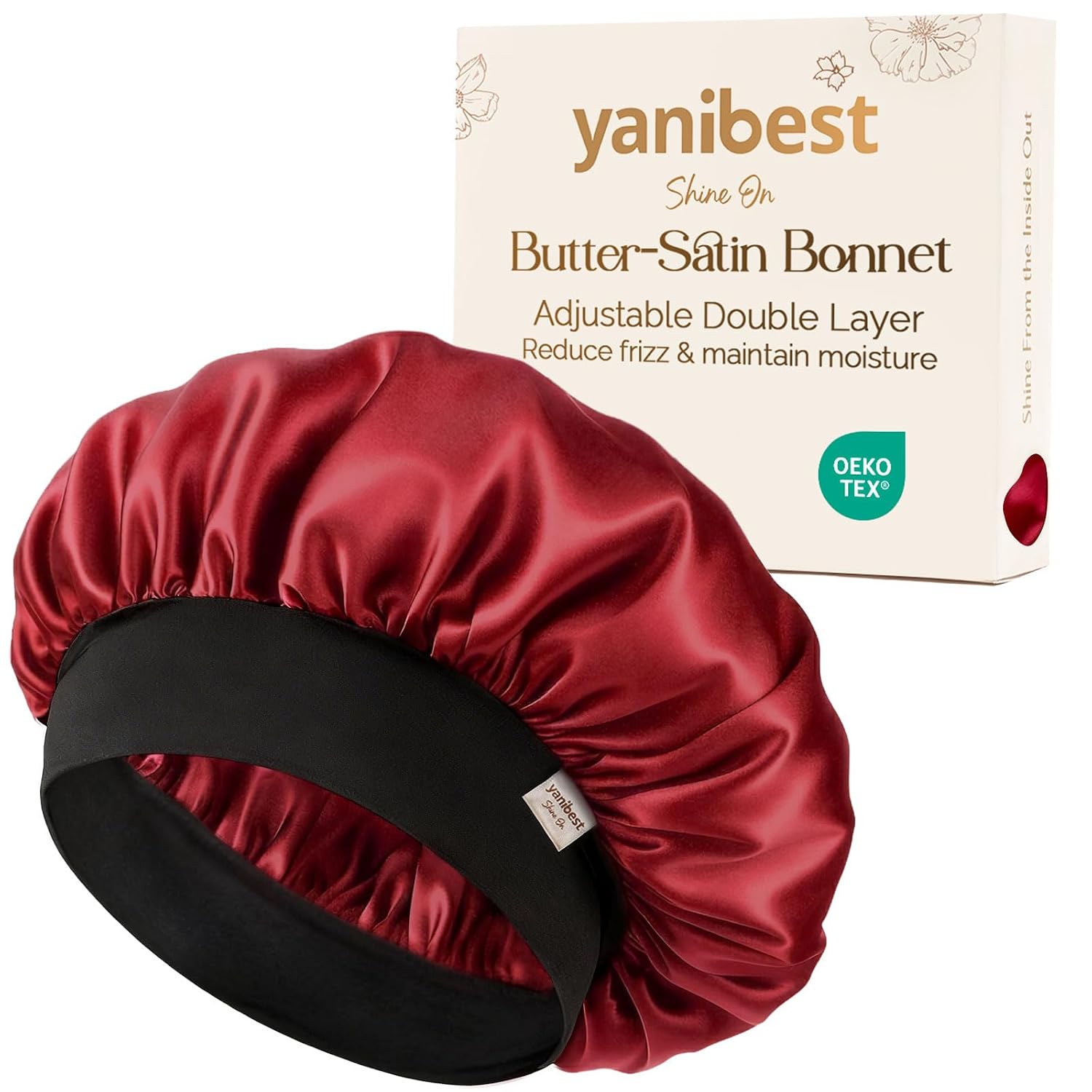 Detalle de YANIBEST Small Satin Bonnet for Men, Double-Layer Night Cap for Short Hair