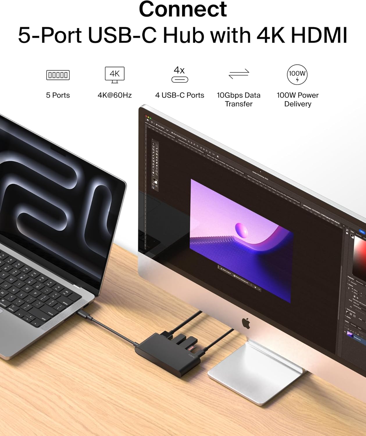 Thumbnail 1 de Belkin USB-C Hub 5-Port with 4K HDMI