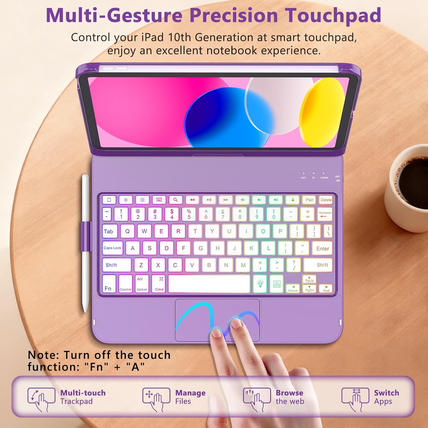 Thumbnail 2 de FUWANG Touch Keyboard Case for iPad 11th Gen A16