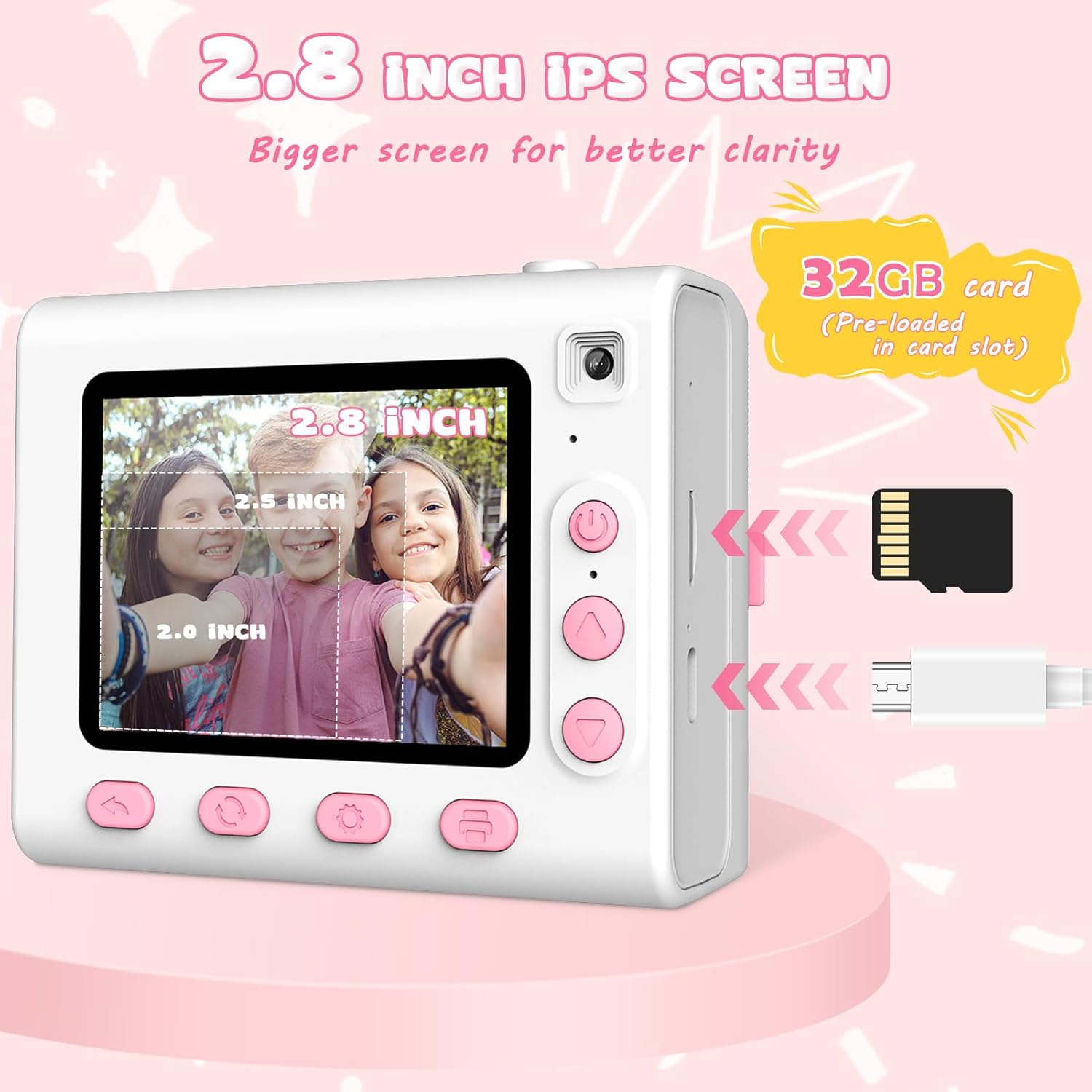Thumbnail 2 de Immver Kids Camera: Dual-Lens Selfie Camera with Instant Printing for Ages 3–12