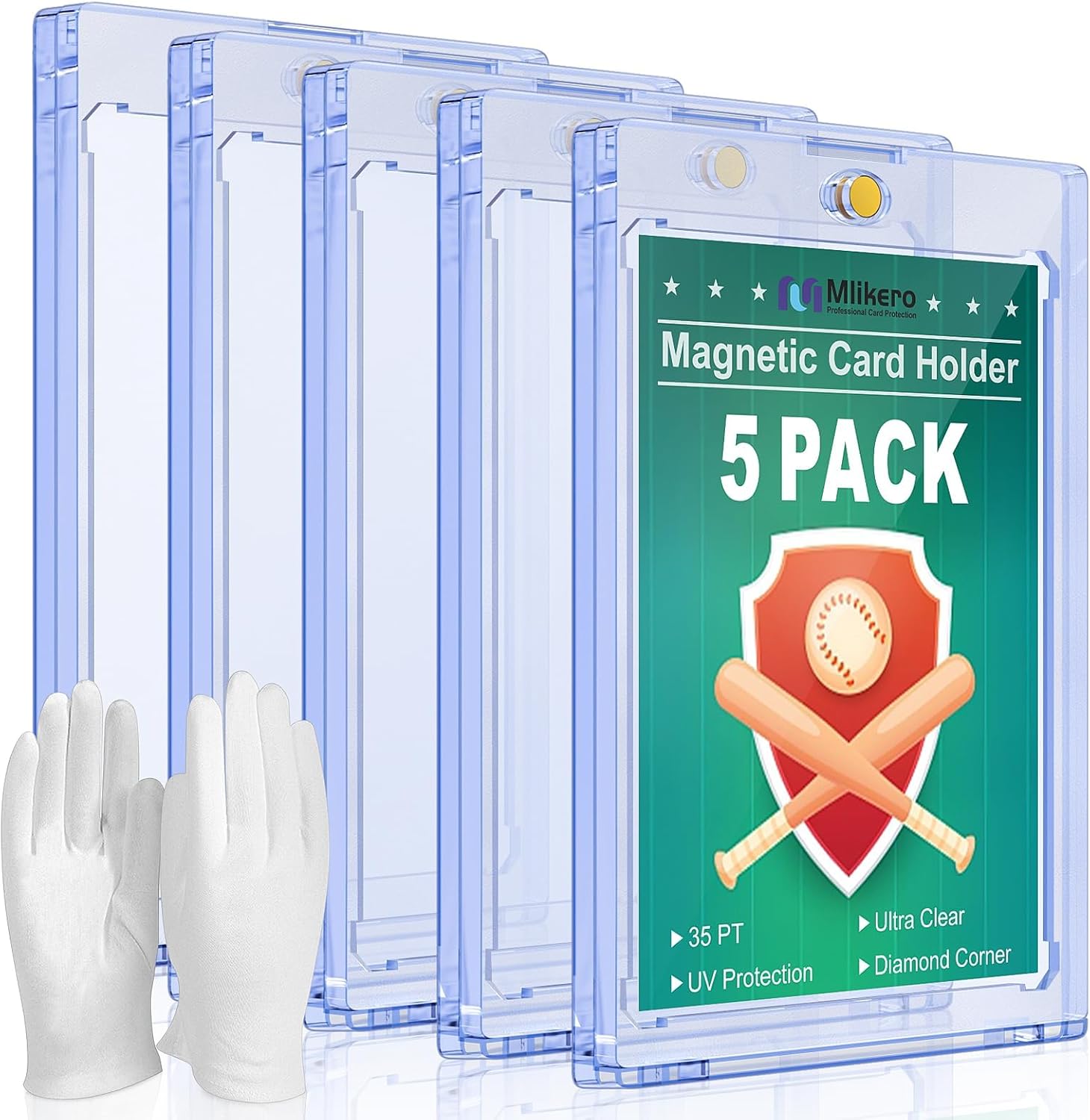 Thumbnail 6 de Mlikero 16 Magnetic Card Holder für Sammelkarten (35 PT), magnetische Hartkartenhüllen für Standardkarten