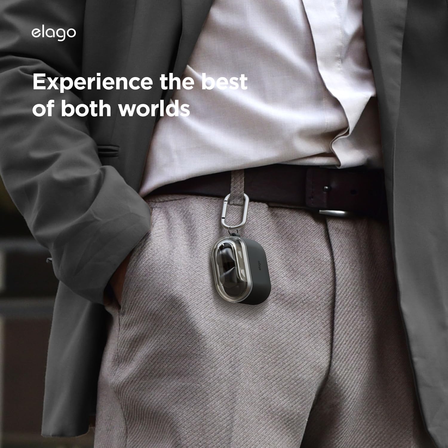 Thumbnail 6 de elago Coque Duo en silicone premium + TPU compatible Samsung Galaxy Buds 3, 3 Pro & 3 FE (noir) avec mousqueton